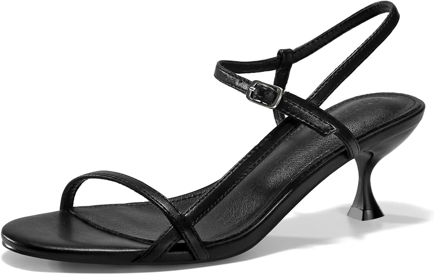 Coutgo Womens Strappy Heeled Sandals Kitten Low Heel Open Toe Ankle Strap Party Wedding Dress Shoes