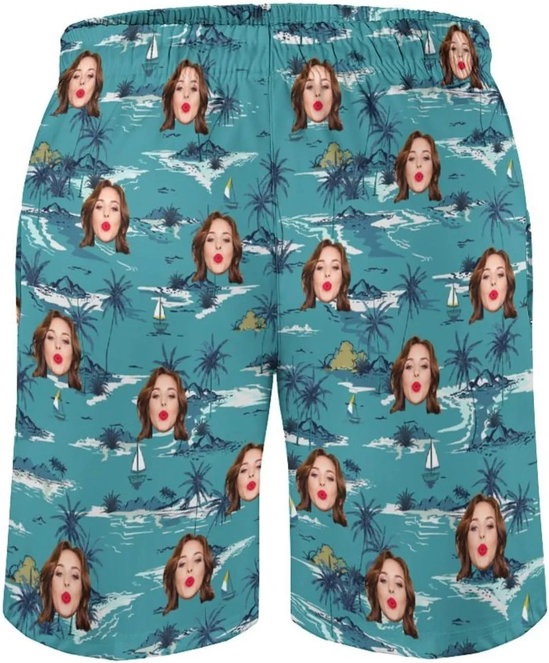 Custom Face Couple Matching Swimwear Personalized Bikini Set Swim Shorts High Waisted Bikini Swimsuit Bathing Suit for Gift