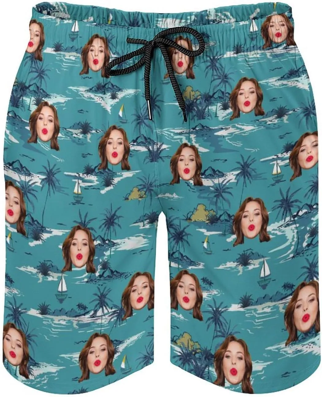 Custom Face Couple Matching Swimwear Personalized Bikini Set Swim Shorts High Waisted Bikini Swimsuit Bathing Suit for Gift