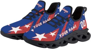 Custom Men's Sneakers Baseball Name & Number Breathable Fan Gift for Men Women Athletic Gym Slip-on Shoes Personalized Black White