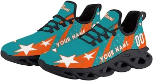 Custom Men's Sneakers Football Name & Number Breathable Fan Gift for Men Women Athletic Gym Slip-on Shoes Personalized Black White