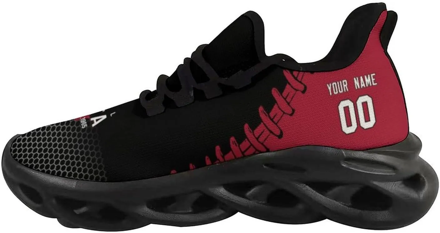 Custom Men's Sneakers Football Personalized Breathable Fan Gift Name & Number Athletic Gym Slip-on Shoes