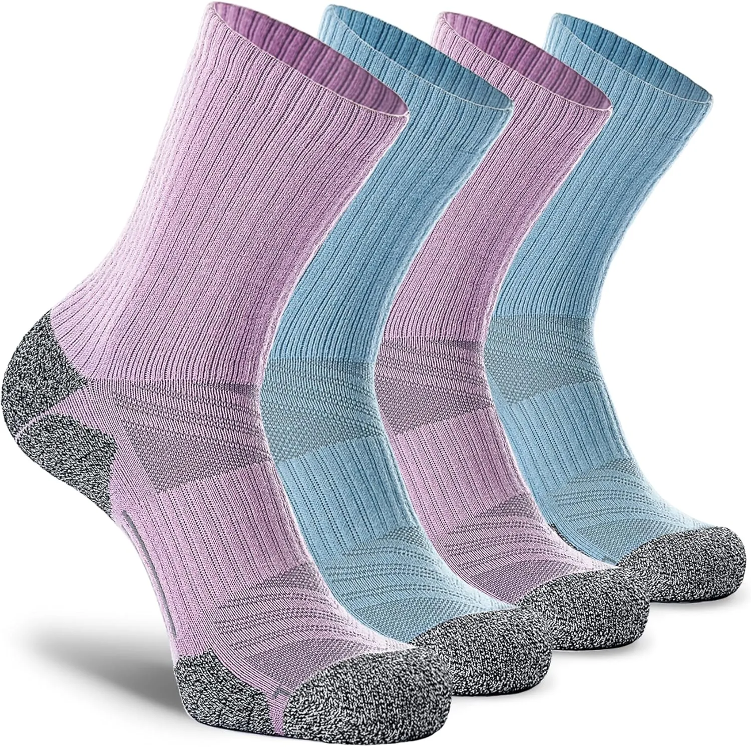 CWVLC Crew Hiking Socks, Cushion, Moisture Wicking, Arch Compression Boot Socks