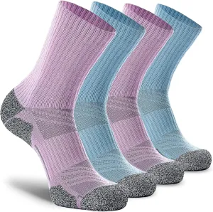 CWVLC Crew Hiking Socks, Cushion, Moisture Wicking, Arch Compression Boot Socks