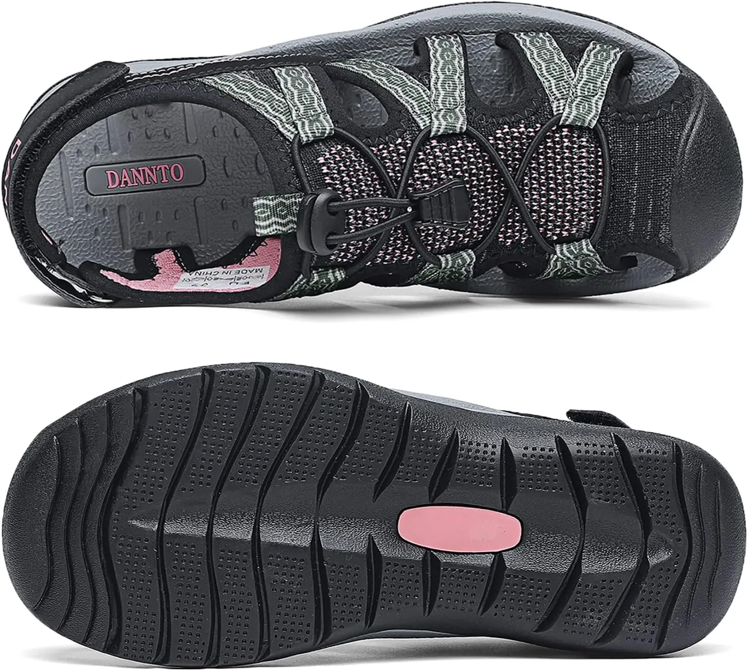 Dannto Women's Sport Sandals Close Toe Mesh Hiking Outdoor Athletic Casual Walking Sandals Water Shoes