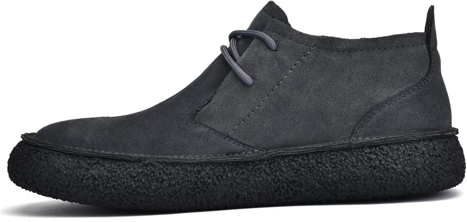 DirraBra Men's Suede Lace Up Desert Chukka Boots Fashion Casual Round Toe Platform Deck Boots Fashion Comfort High-Top Waterproof Hiking Work Boots