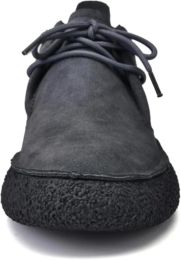 DirraBra Men's Suede Lace Up Desert Chukka Boots Fashion Casual Round Toe Platform Deck Boots Fashion Comfort High-Top Waterproof Hiking Work Boots