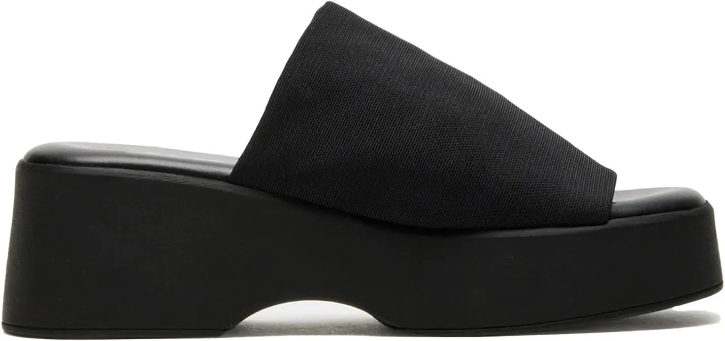DOBOYG Platform Sandals for Women, Slip On Peep Toe Wedge Heeled Sandals Beach Slides