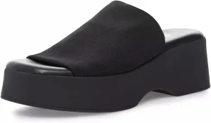 DOBOYG Platform Sandals for Women, Slip On Peep Toe Wedge Heeled Sandals Beach Slides