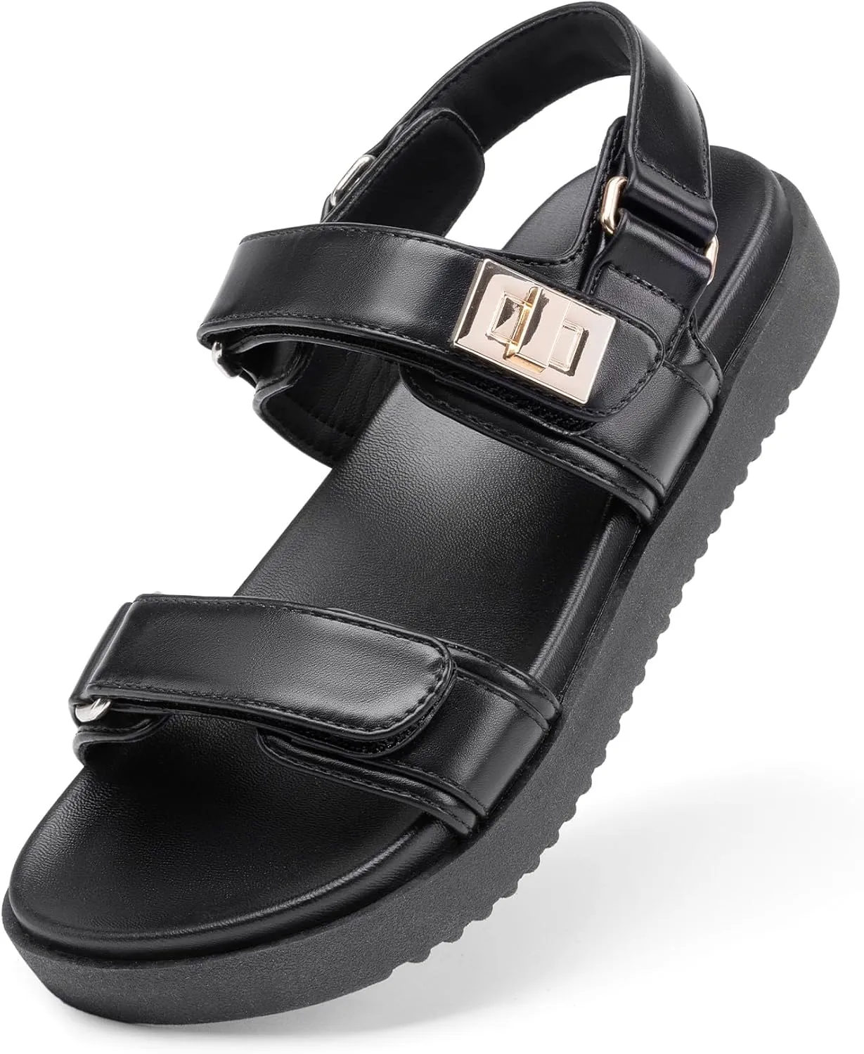 DREAM PAIRS Girls Sandals Casual Open Toe Two Adjustable Strapped Sandals with Hook and Loop for Little Kid/Big Kid
