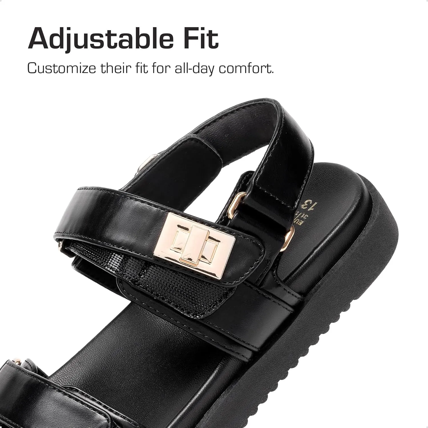 DREAM PAIRS Girls Sandals Casual Open Toe Two Adjustable Strapped Sandals with Hook and Loop for Little Kid/Big Kid