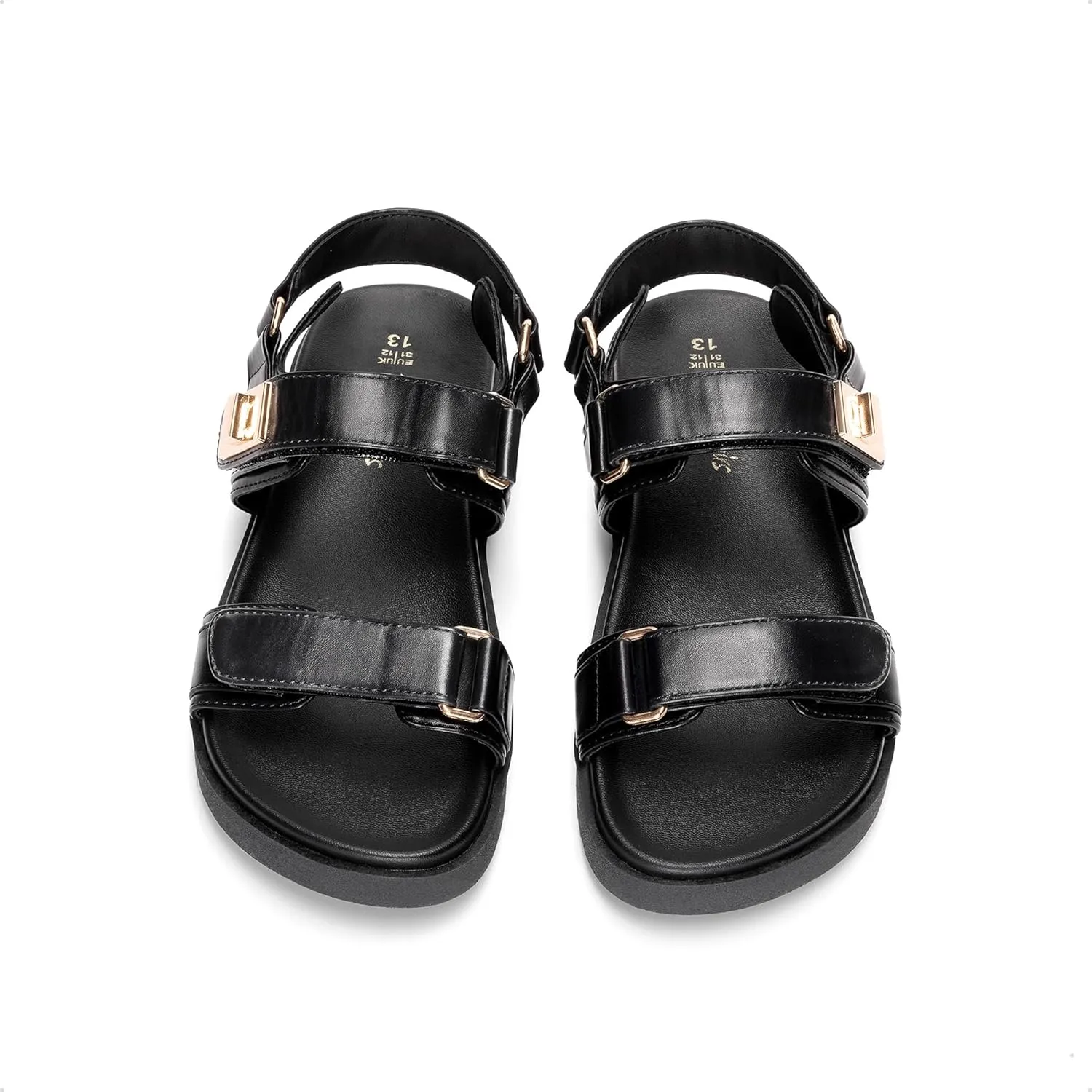 DREAM PAIRS Girls Sandals Casual Open Toe Two Adjustable Strapped Sandals with Hook and Loop for Little Kid/Big Kid