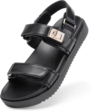 DREAM PAIRS Girls Sandals Casual Open Toe Two Adjustable Strapped Sandals with Hook and Loop for Little Kid/Big Kid