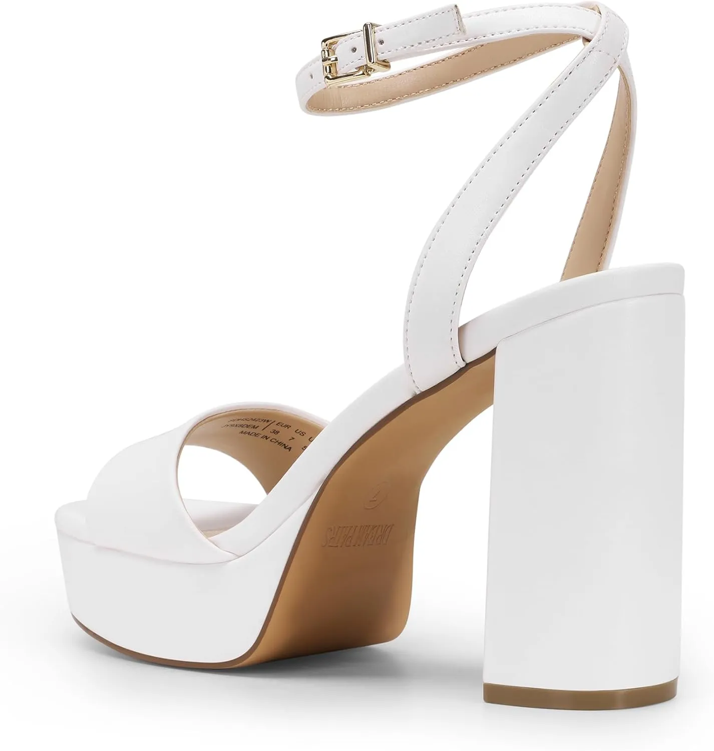 DREAM PAIRS Platform High Heels for Women Chunky Round Open Toe Ankle Strap Stylish Heeled Sandals for Party Prom Wedding
