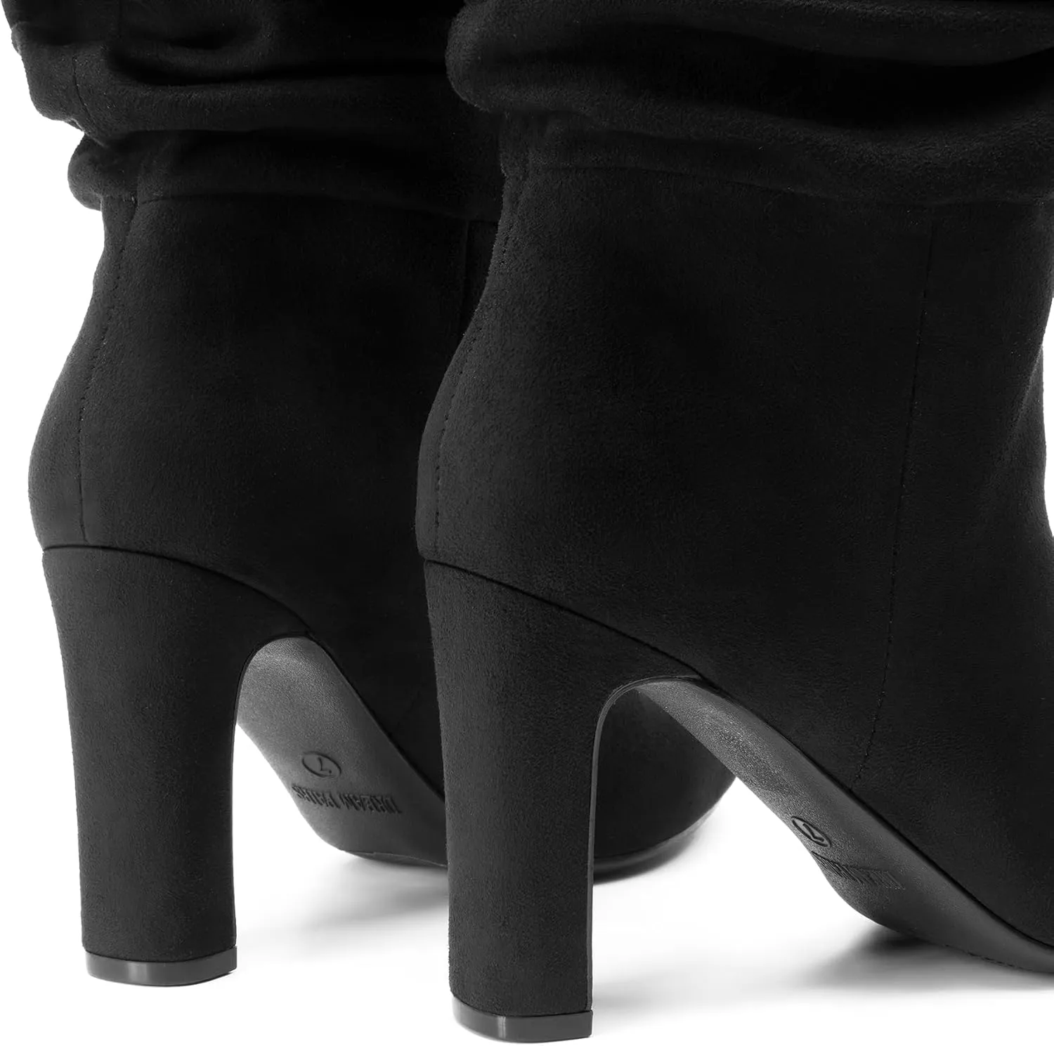DREAM PAIRS Slouch Boots for Women Mid Calf, Women's Fashion Almond Toe High Heel Fall Winter Dressy Boots