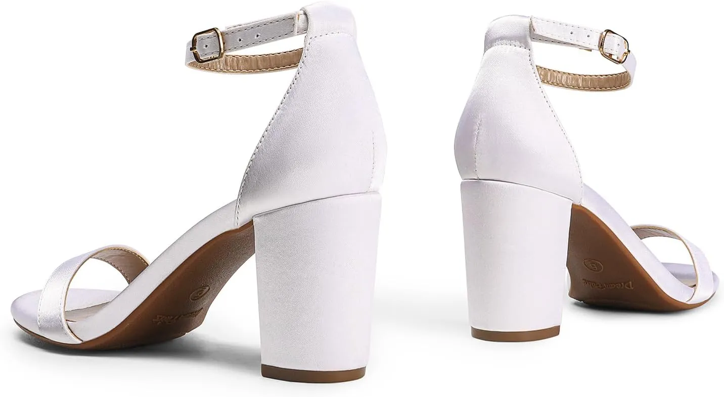 DREAM PAIRS Women's Chunk Low Heel Pump Sandals