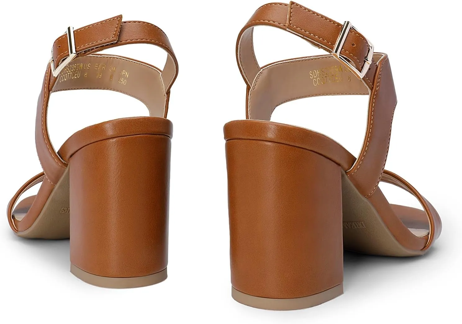 DREAM PAIRS Women's High Chunky Heels Square Toe Block Ankle Strap Dress Comfort Sandals