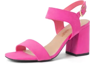 DREAM PAIRS Women's High Chunky Heels Square Toe Block Ankle Strap Dress Comfort Sandals