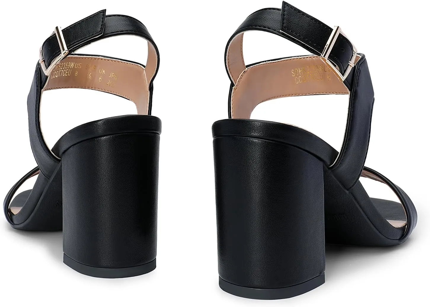 DREAM PAIRS Women's High Chunky Heels Square Toe Block Ankle Strap Dress Comfort Sandals