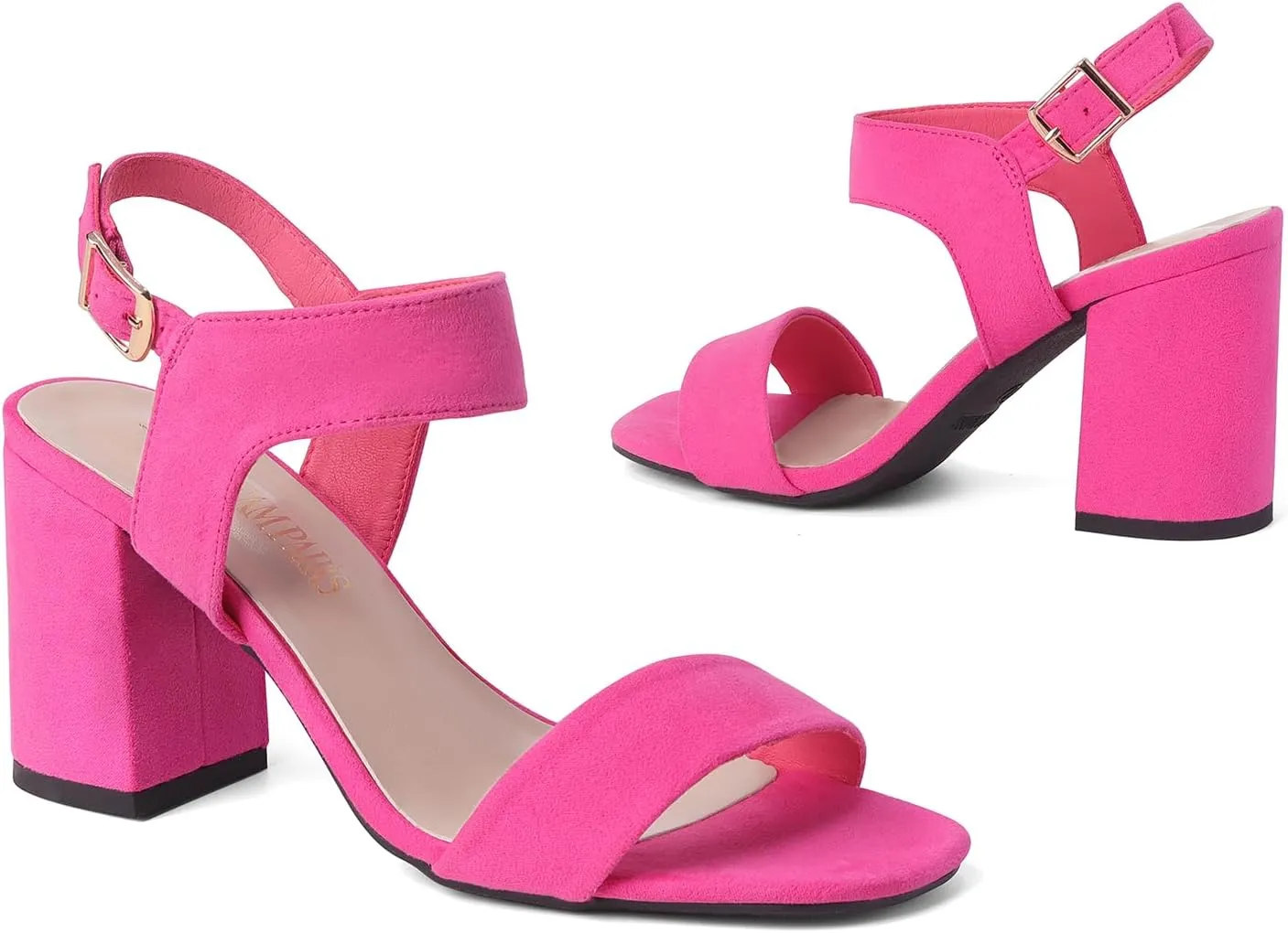 DREAM PAIRS Women's High Chunky Heels Square Toe Block Ankle Strap Dress Comfort Sandals
