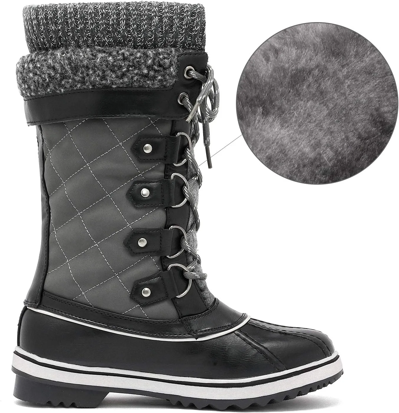 DREAM PAIRS Women's Mid-Calf Waterproof Winter Snow Boots MONTE_02