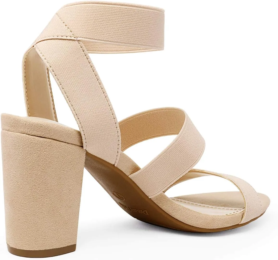 DREAM PAIRS Women's Open Toe High Chunky Elastic Strap Dress Heel Sandals