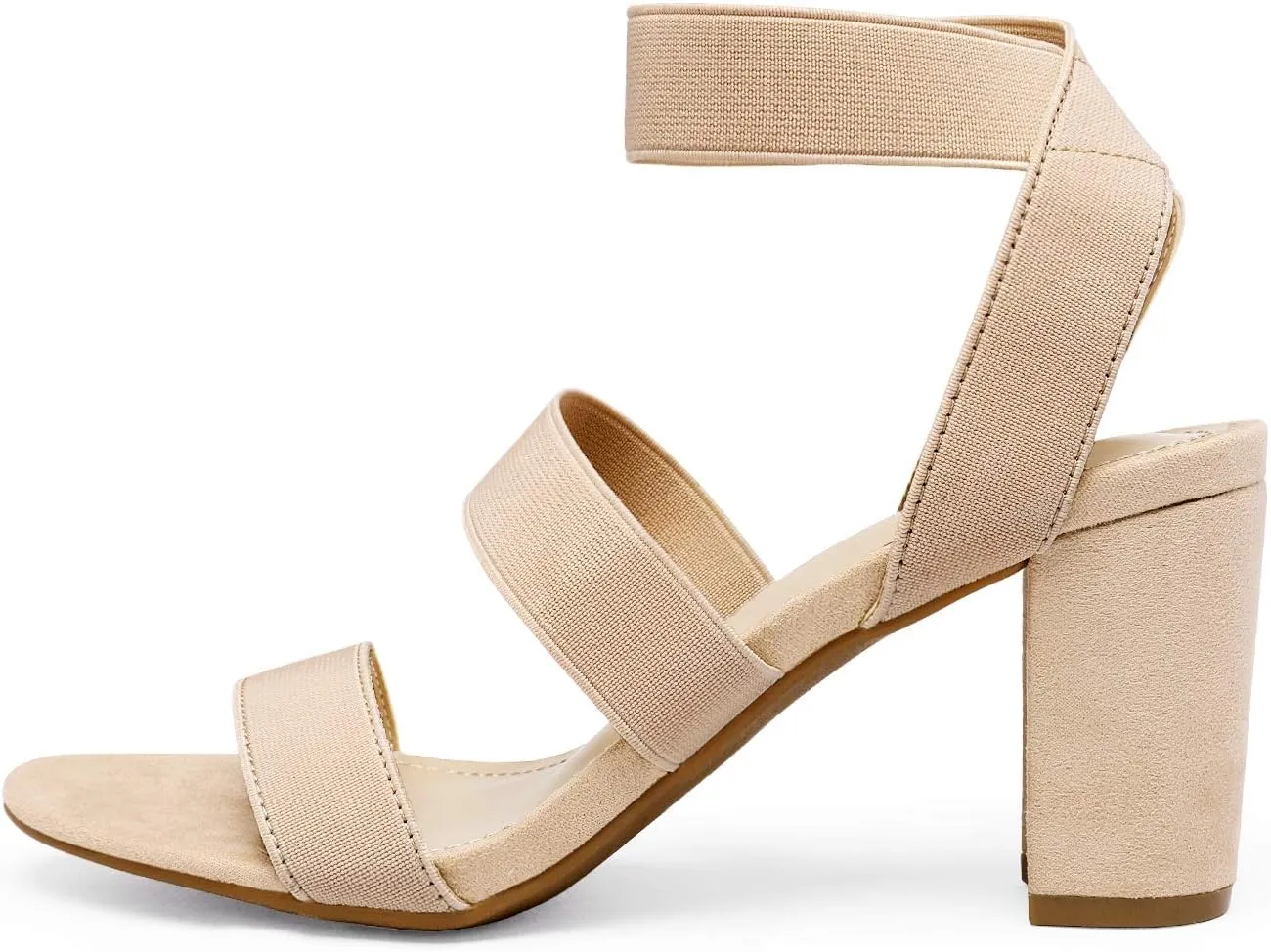 DREAM PAIRS Women's Open Toe High Chunky Elastic Strap Dress Heel Sandals
