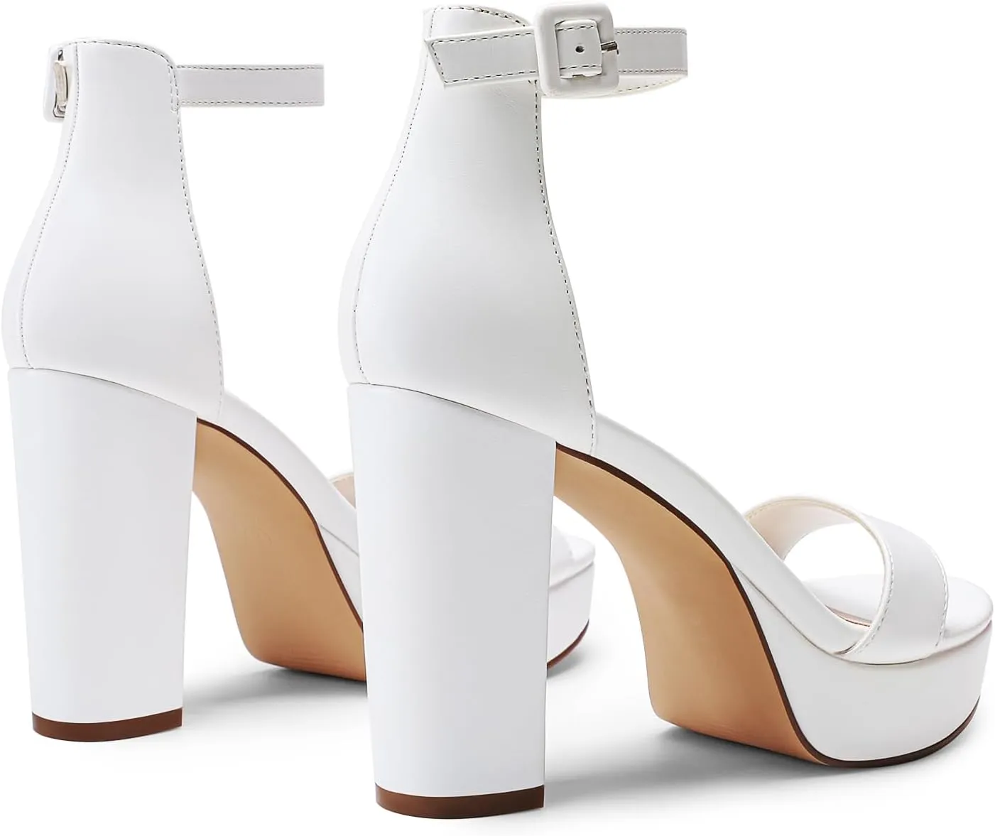 DREAM PAIRS Women's Platform Chunky High Heeled Sandals Open Toe Block Heels Ankle Strap Dress Shoes for Wedding Party Evening