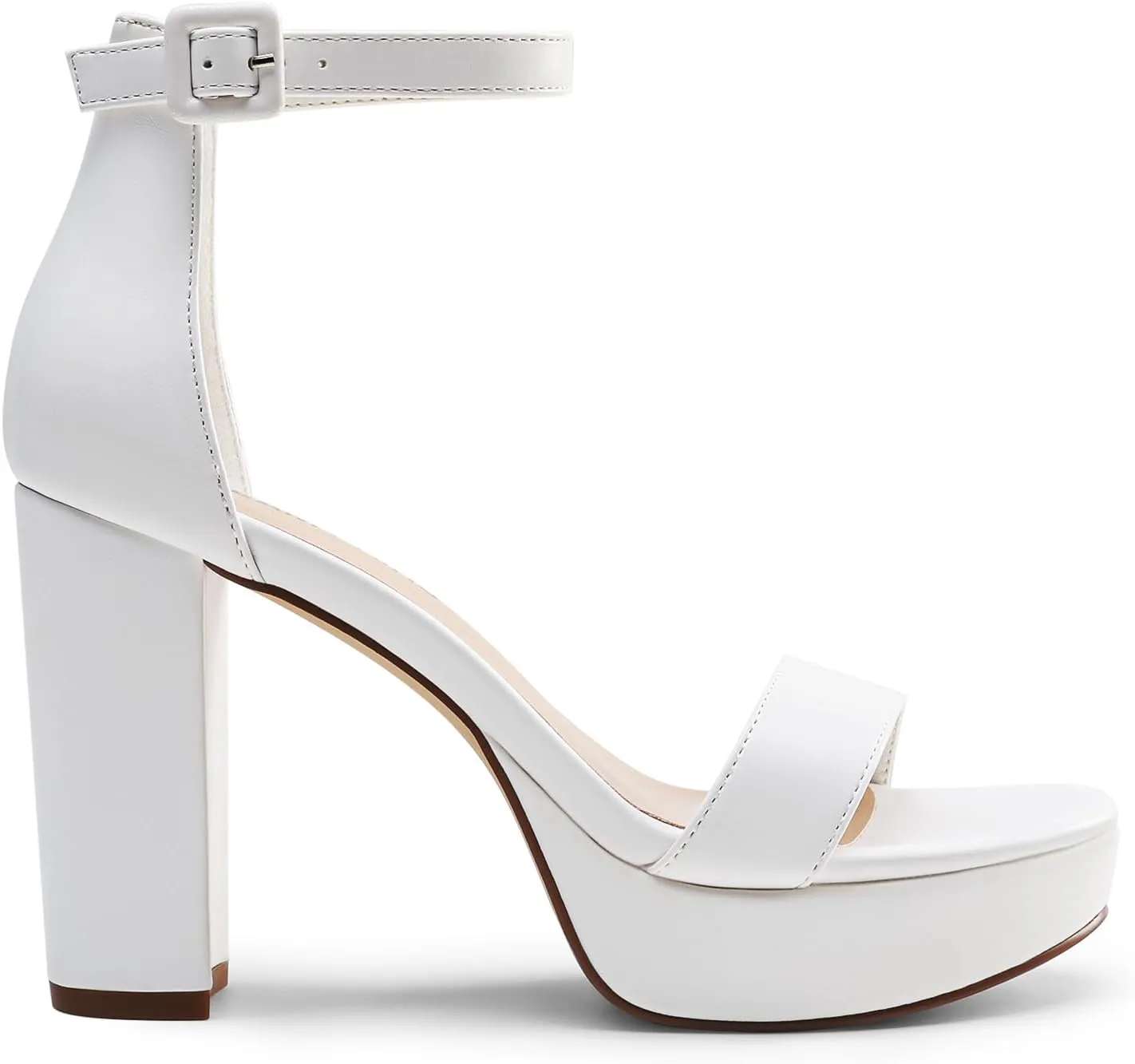 DREAM PAIRS Women's Platform Chunky High Heeled Sandals Open Toe Block Heels Ankle Strap Dress Shoes for Wedding Party Evening