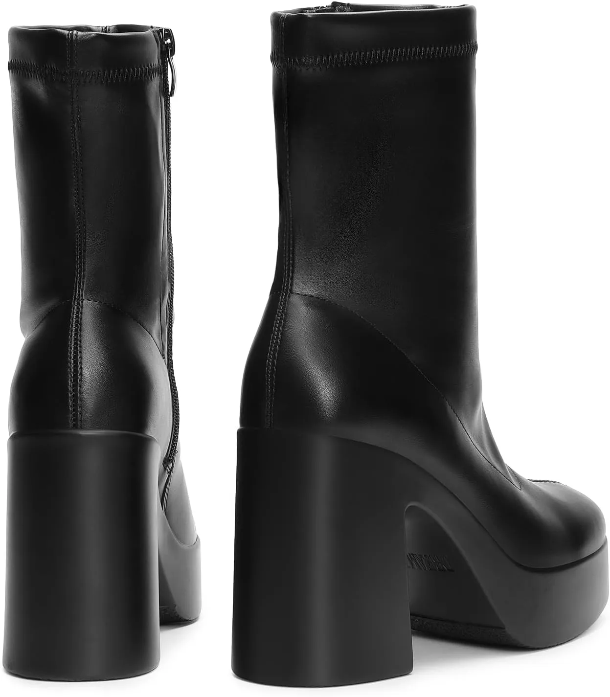 DREAM PAIRS Women's Platform Gogo Ankle Boots High Chunky Block Heel Square Toe Booties Shoes