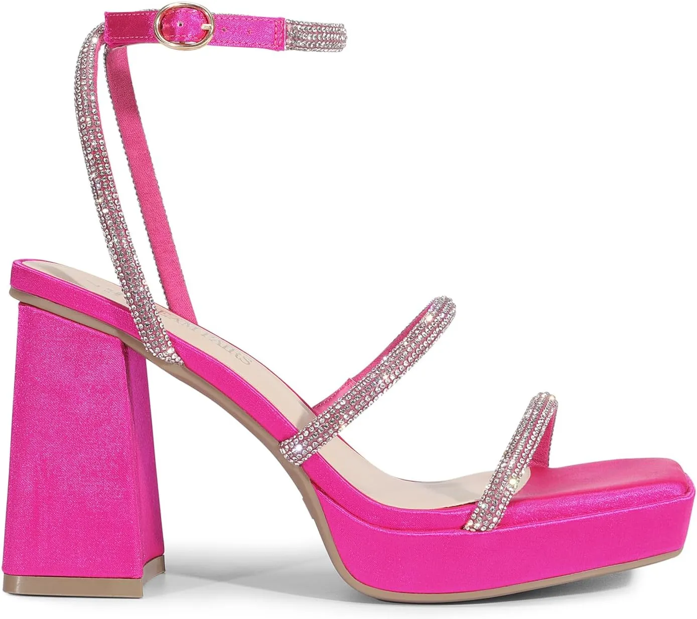 DREAM PAIRS Women's Platform Strappy Heels Open Toe Ankle Strap Square Party Sandals Y2K Dress Shoes