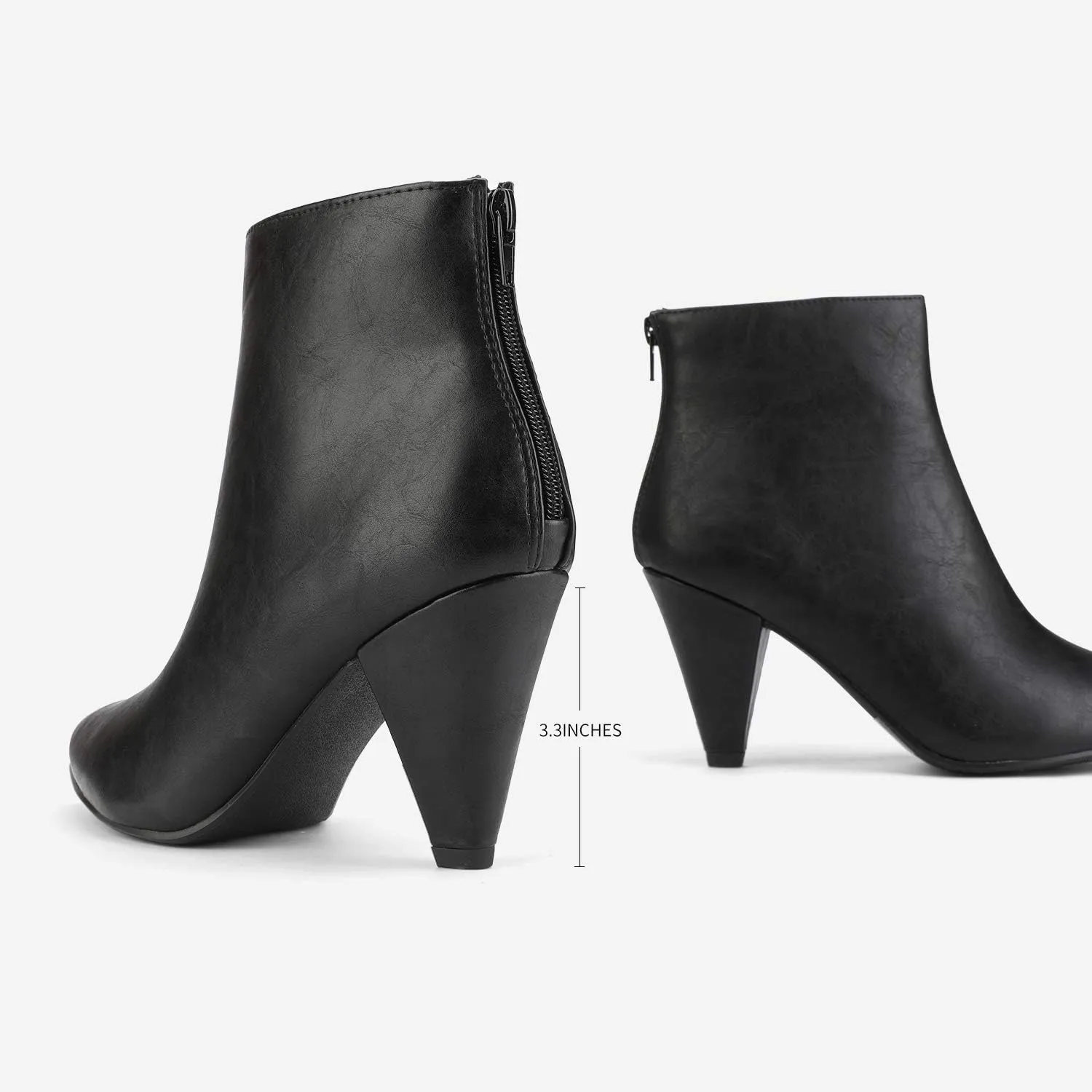 DREAM PAIRS Women's Pointed Toe Ankle Boots High Heel Booties Fashion Zipper Dress Boots