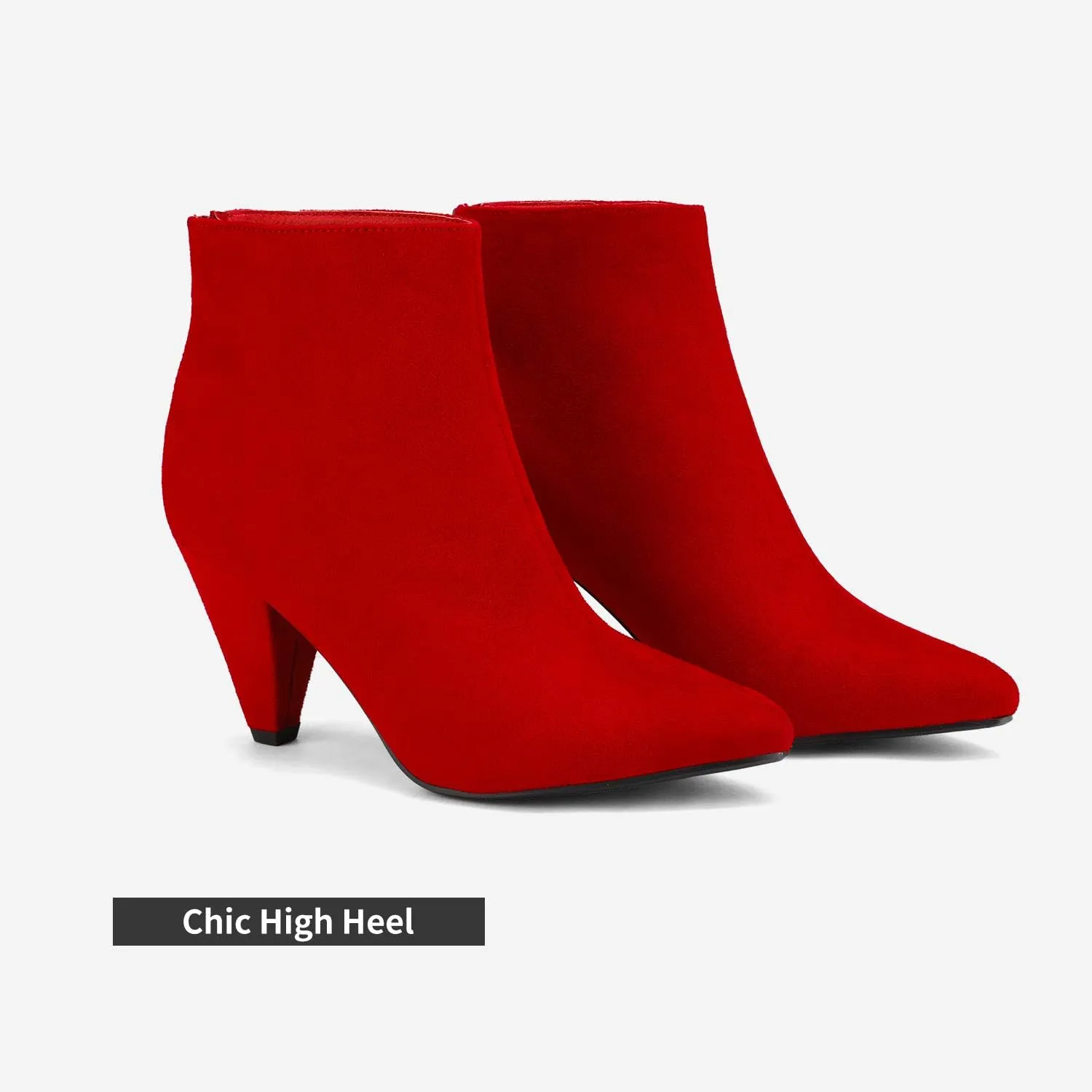 DREAM PAIRS Women's Pointed Toe Ankle Boots High Heel Booties Fashion Zipper Dress Boots