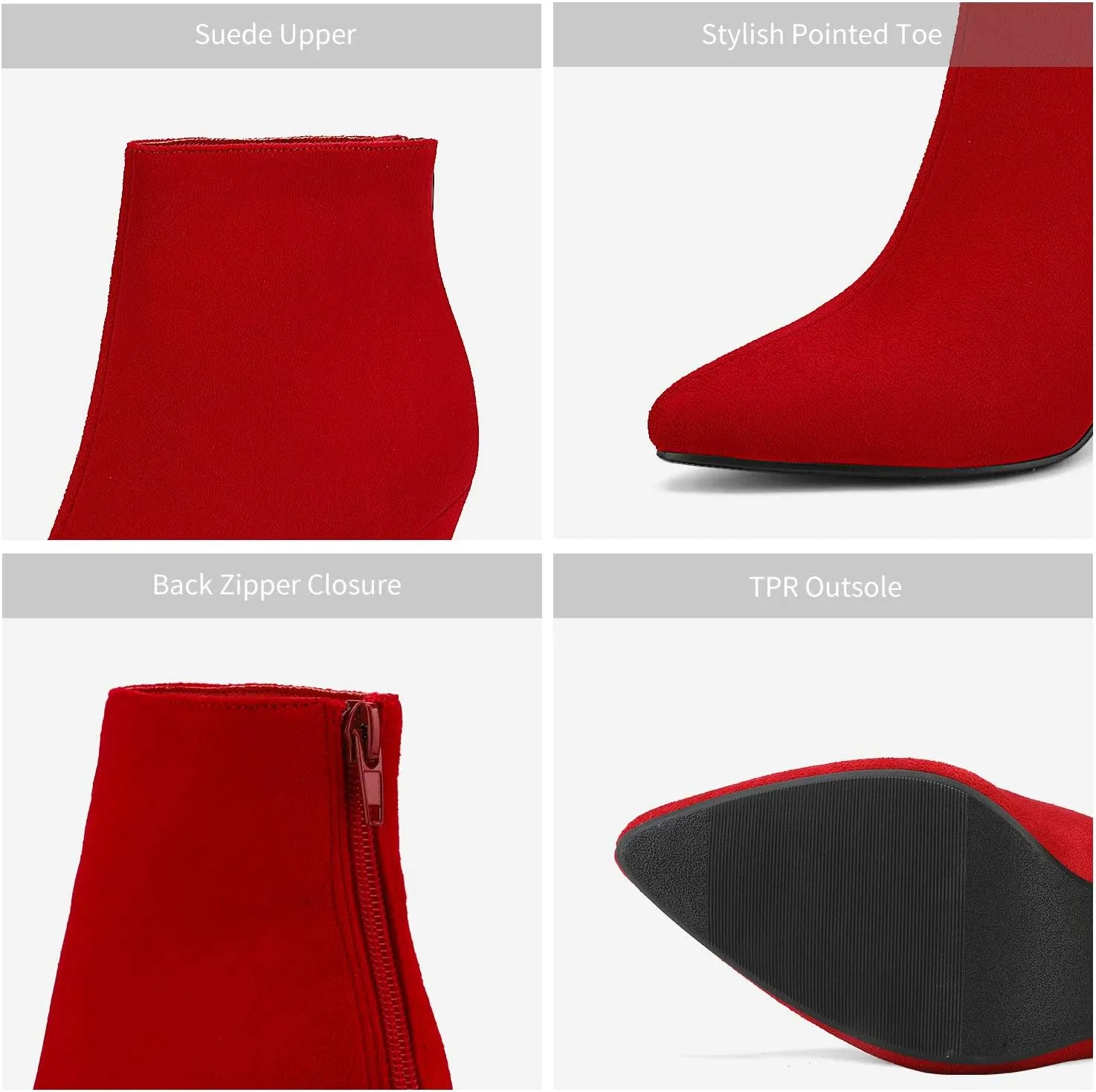 DREAM PAIRS Women's Pointed Toe Ankle Boots High Heel Booties Fashion Zipper Dress Boots