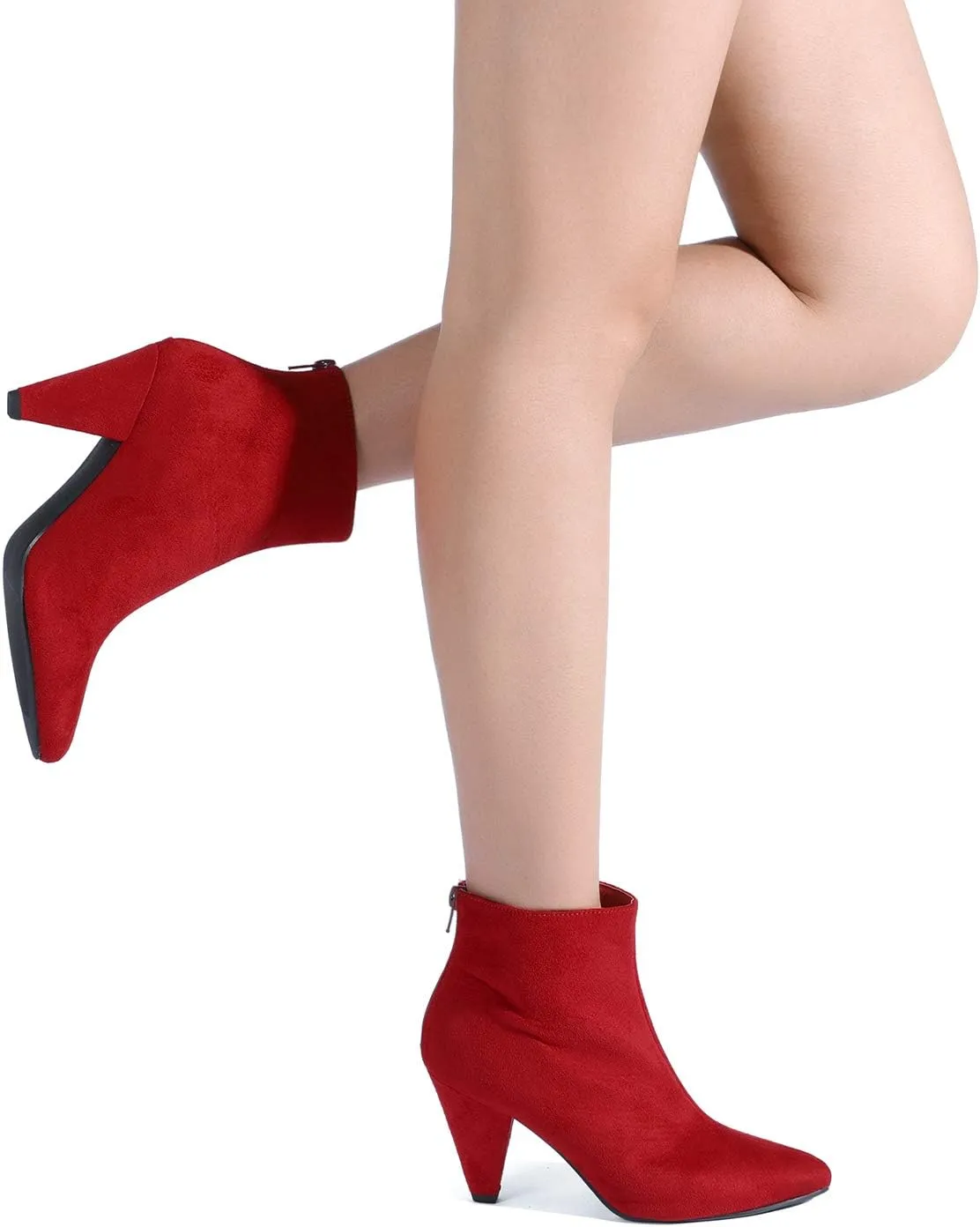 DREAM PAIRS Women's Pointed Toe Ankle Boots High Heel Booties Fashion Zipper Dress Boots