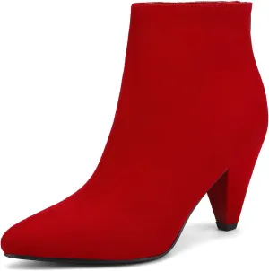 DREAM PAIRS Women's Pointed Toe Ankle Boots High Heel Booties Fashion Zipper Dress Boots