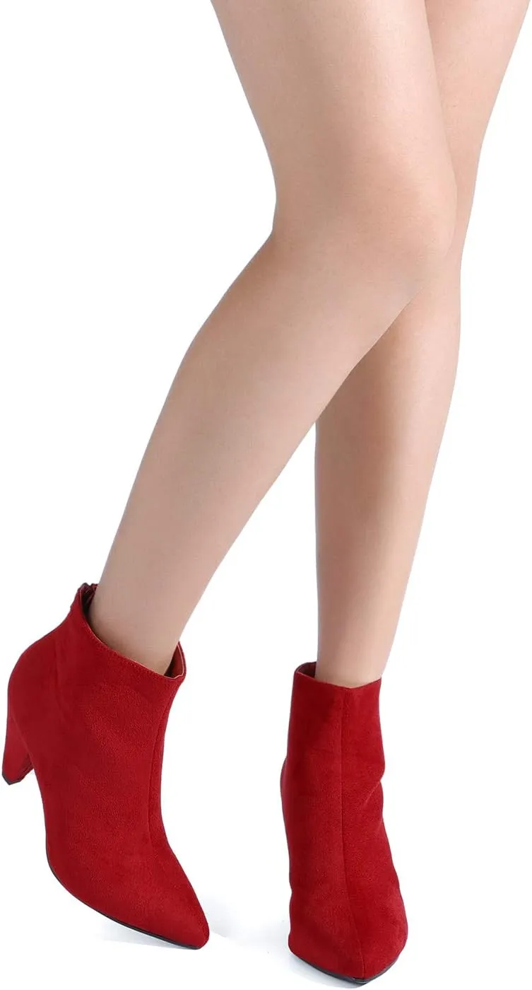 DREAM PAIRS Women's Pointed Toe Ankle Boots High Heel Booties Fashion Zipper Dress Boots