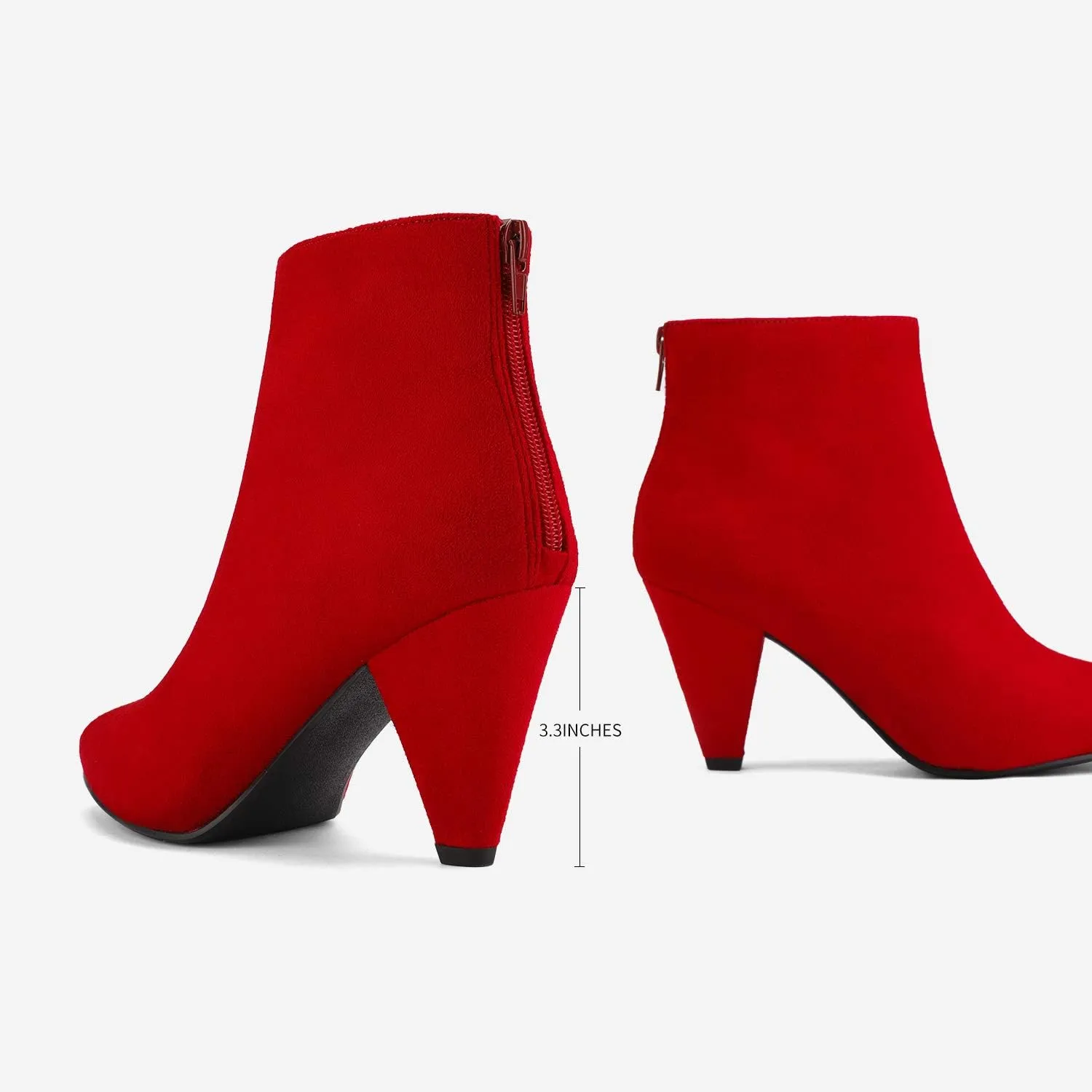 DREAM PAIRS Women's Pointed Toe Ankle Boots High Heel Booties Fashion Zipper Dress Boots
