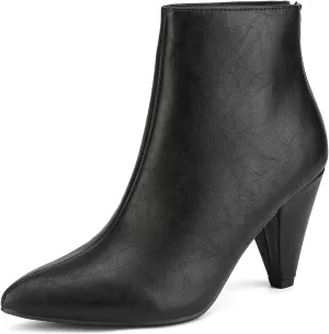 DREAM PAIRS Women's Pointed Toe Ankle Boots High Heel Booties Fashion Zipper Dress Boots