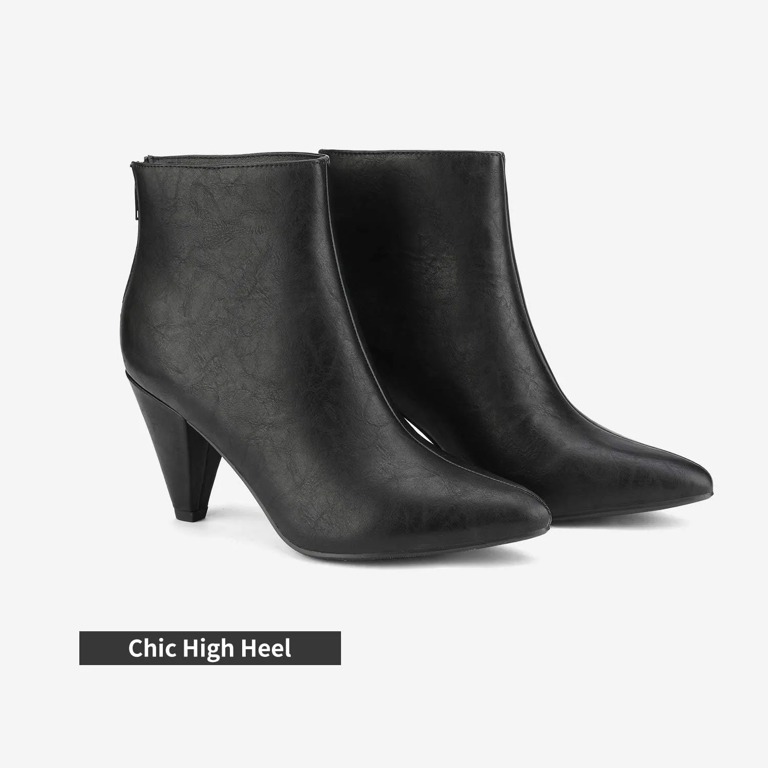 DREAM PAIRS Women's Pointed Toe Ankle Boots High Heel Booties Fashion Zipper Dress Boots