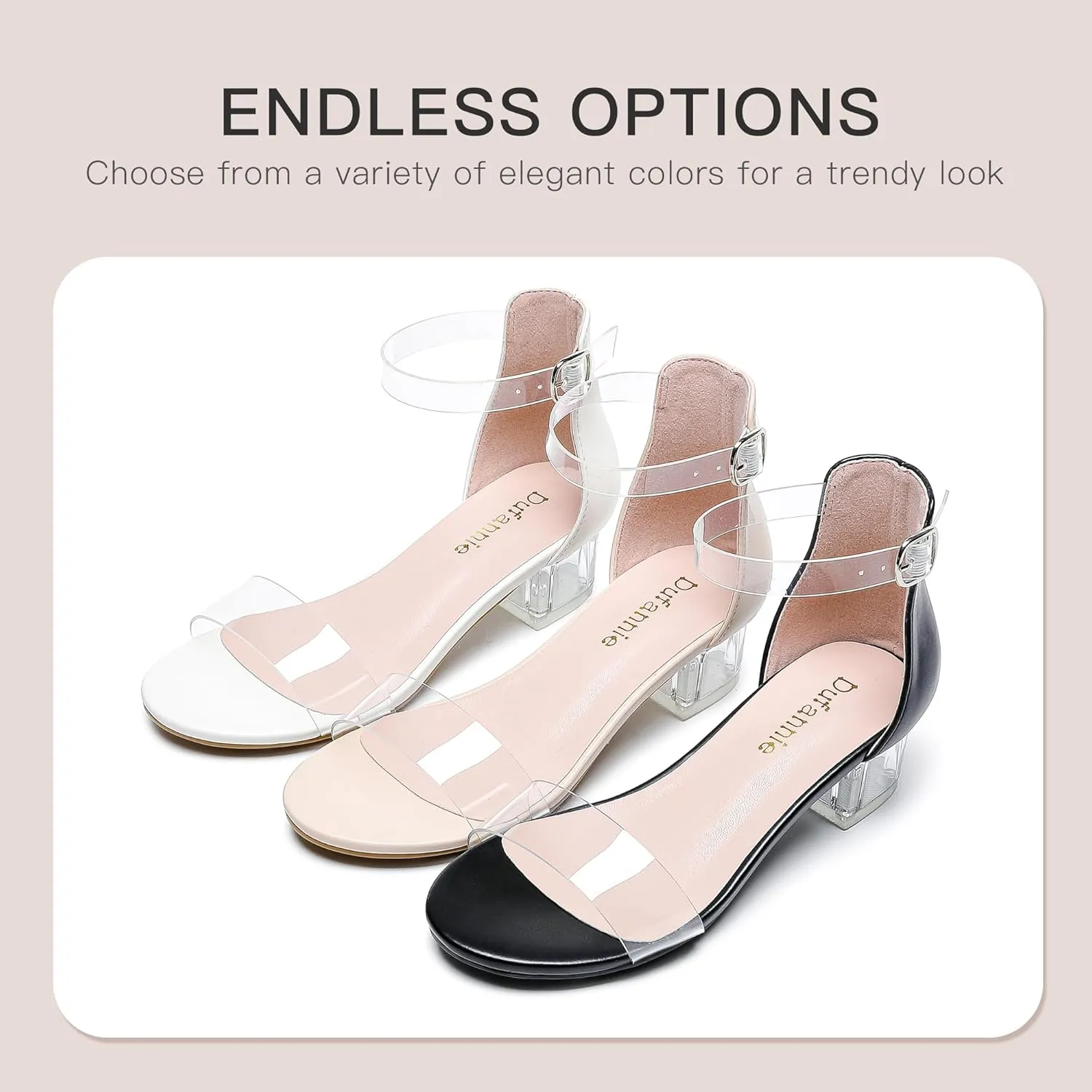 Dufannie Girls Sandals Low Heels Dress Pump Ankle Strap Open Toe Flower Girl Wedding Party for Toddler Little Big Kid
