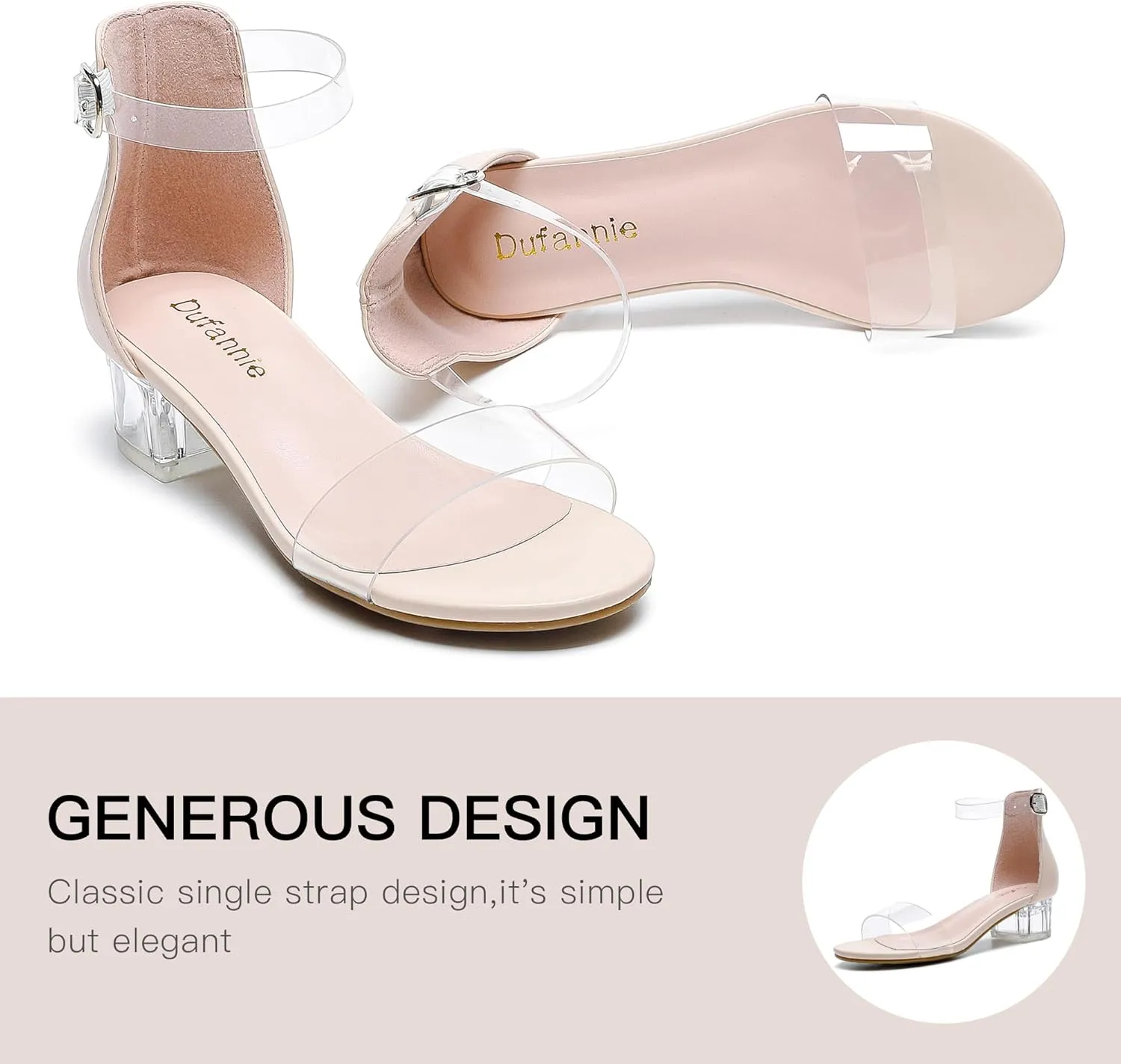 Dufannie Girls Sandals Low Heels Dress Pump Ankle Strap Open Toe Flower Girl Wedding Party for Toddler Little Big Kid