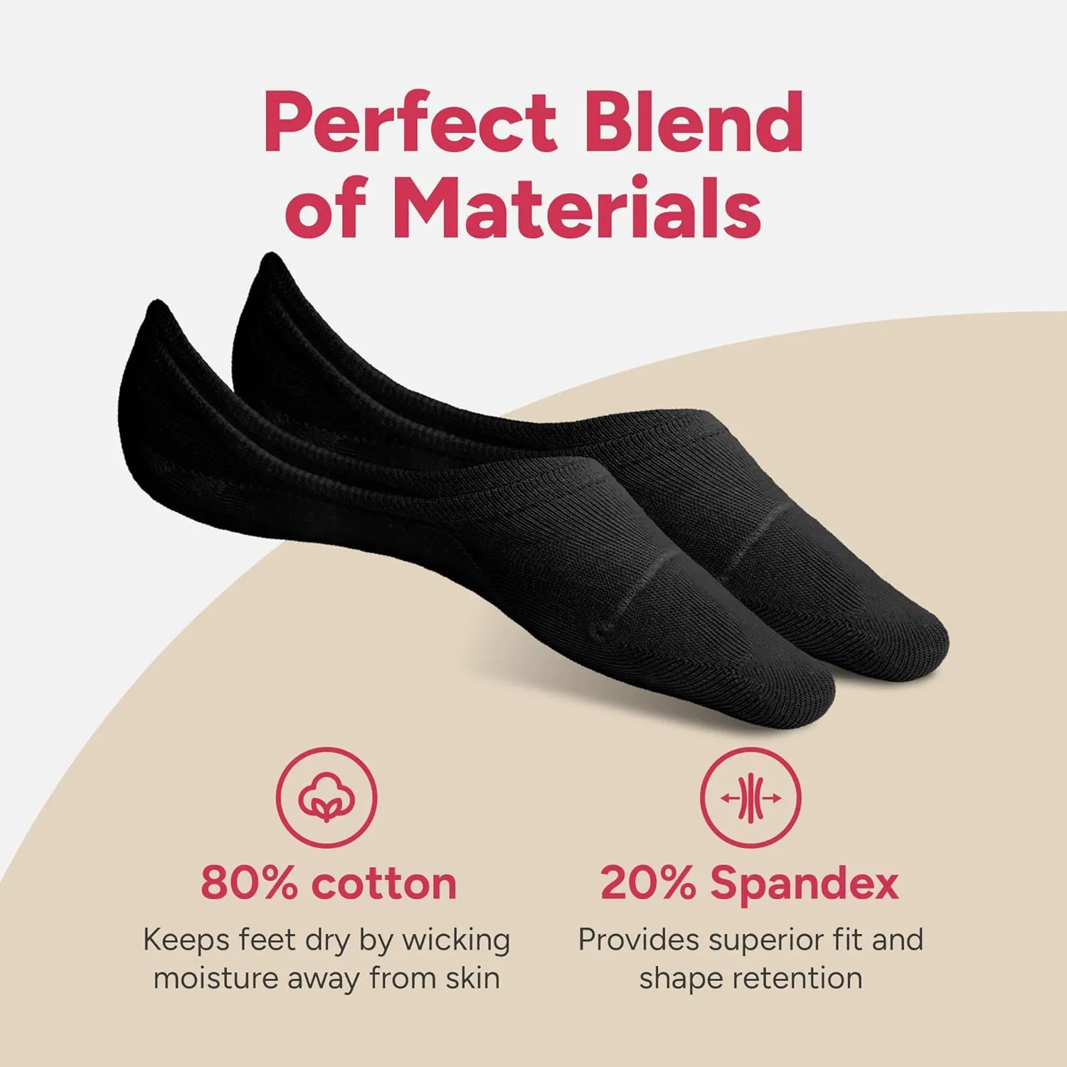 Eedor No Show Socks Womens Invisible Liner, Non Slip & Low Cut, Casual & Formal Wear, Soft & Stretchable