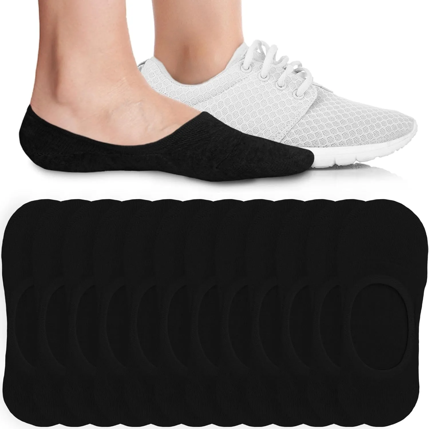 Eedor No Show Socks Womens Invisible Liner, Non Slip & Low Cut, Casual & Formal Wear, Soft & Stretchable