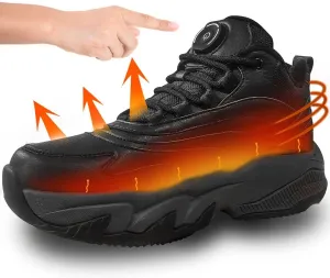 Electric Heated Shoes for Women/Man Rechargeable, 4000 mAh USB Self Heating Shoes, 3 Heating Levels Adjustable Foot Warmer, Winter Electric Shoes for Outdoor Sports Home Office
