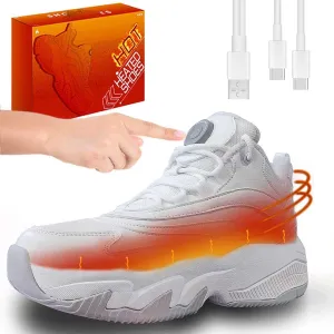 Electric Heated Shoes for Women/Man Rechargeable, 4000 mAh USB Self Heating Shoes, 3 Heating Levels Adjustable Foot Warmer, Winter Electric Shoes for Outdoor Sports Home Office
