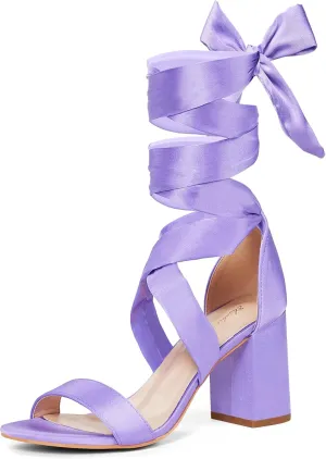 Elisabet Tang Women's Sandals Chunky Heels Lace Up Block Heels Open Toe Crisscross Strappy sandals Heel Sandals Fashsion Casual Prom Shoes For Women