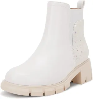 Ermonn Girls Ankle Boots Chelsea Glitter Side Zipper Non-Slip Outdoor Fashion Booties for Toddler/Little Kid/Big Kid
