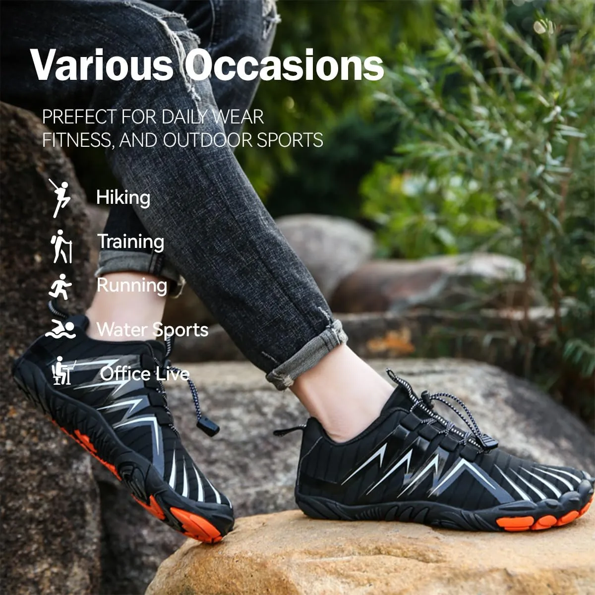 Explorer Max Non-Slip Ultra-Light Barefoot Shoes Men’s Trail Running Shoes Wide Toe Box Barefoot Sneakers