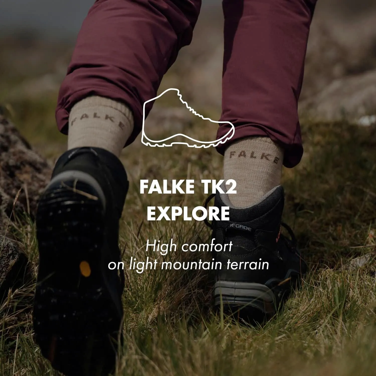 FALKE Women's TK2 Explore Wool Silk Hiking Socks, 1 Pair
